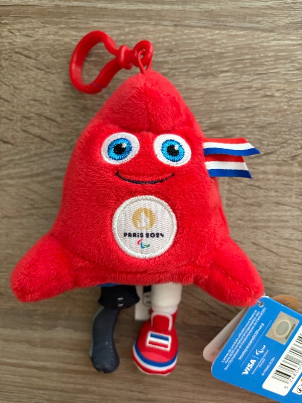 Paris 2024 Olympics Paralympics Les Phryges Mascot Bag Clip Plush (blade leg)